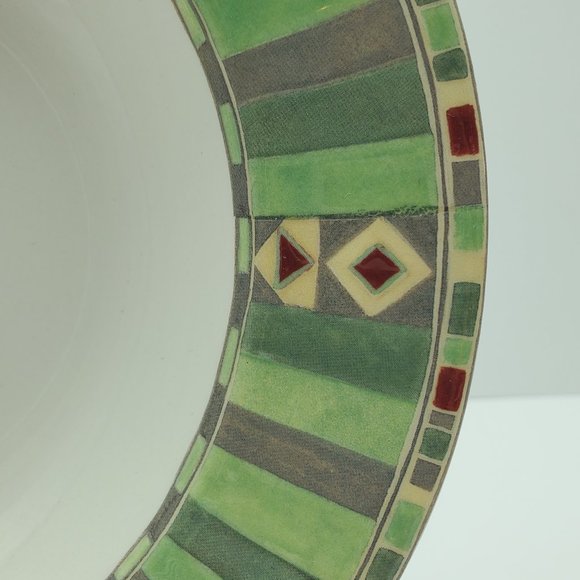 Sango Mesa 3018 Rim Soup Bowls Stripes Aztec Southwest Pattern - Picture 3 of 7